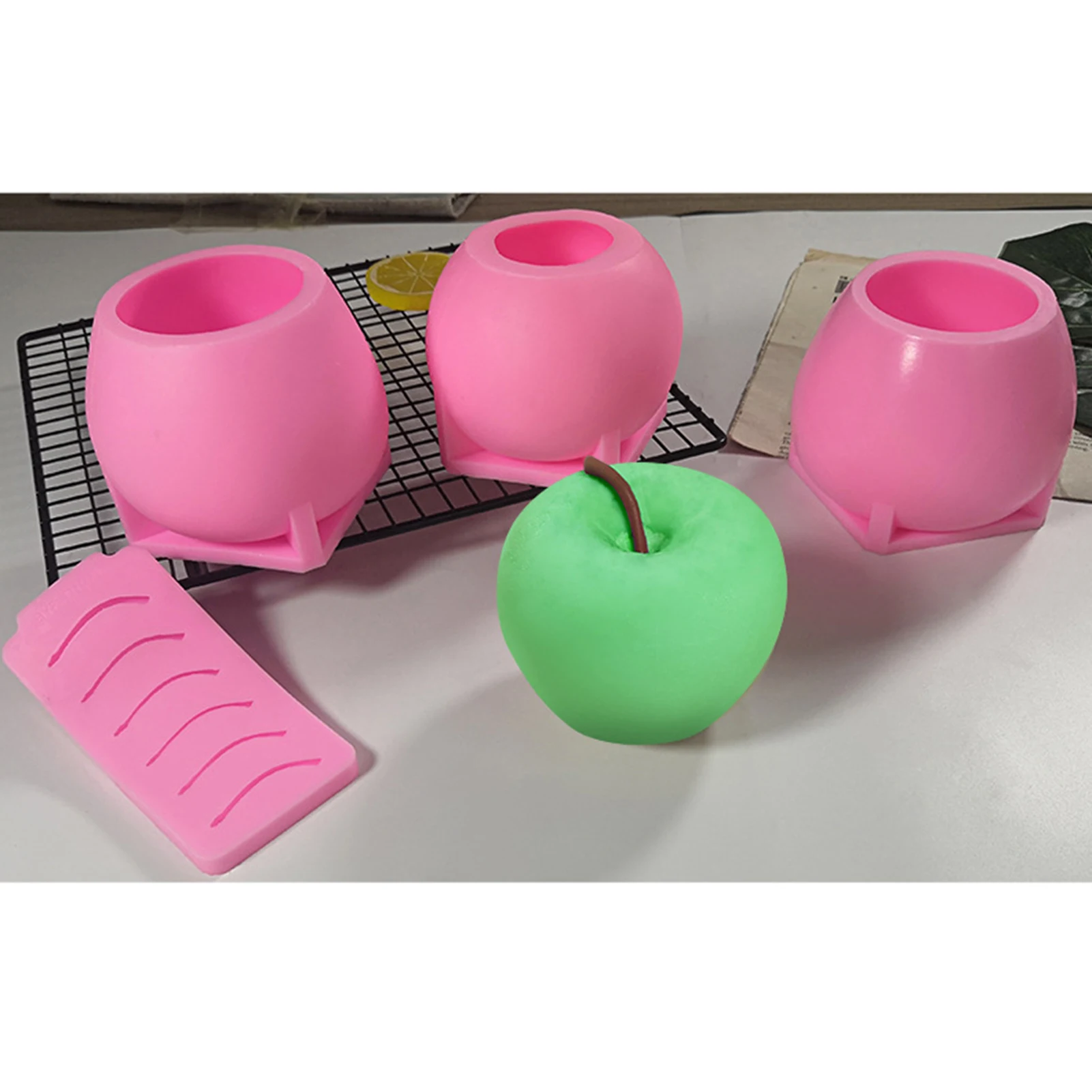 3D Apple Shape Silicone Mould DIY Silicone Candle Mold Creative Apple-Shaped Candle Mold Epoxy Casting Candle Mold For Art