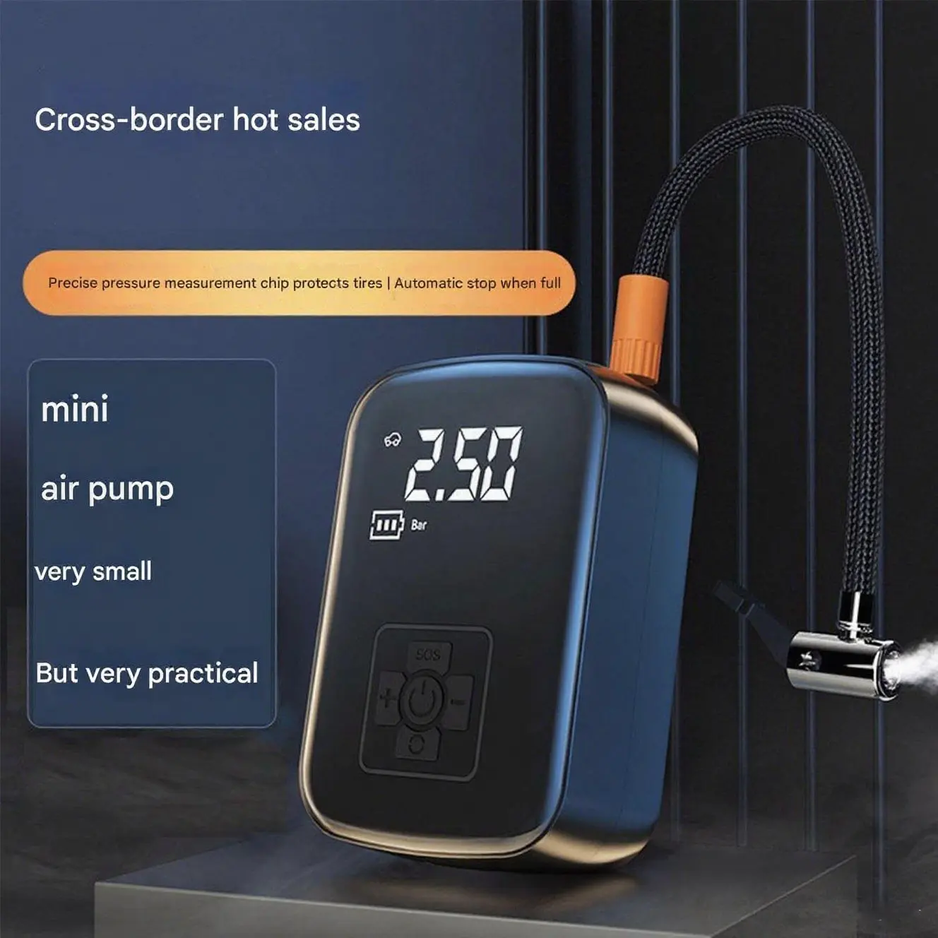 

Беспроводной автомобильный воздушный насос, портативный электрический насос для накачивания шин 150PSI, воздушный компрессор для мотоциклов, велосипедов и надувных лодок