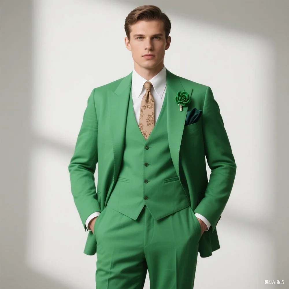 

Formal Solid Men's Suit For Wedding Business Suit Including Jacket Vest Pants For Party Prom Classic Occasion 3PCS Men Clothing