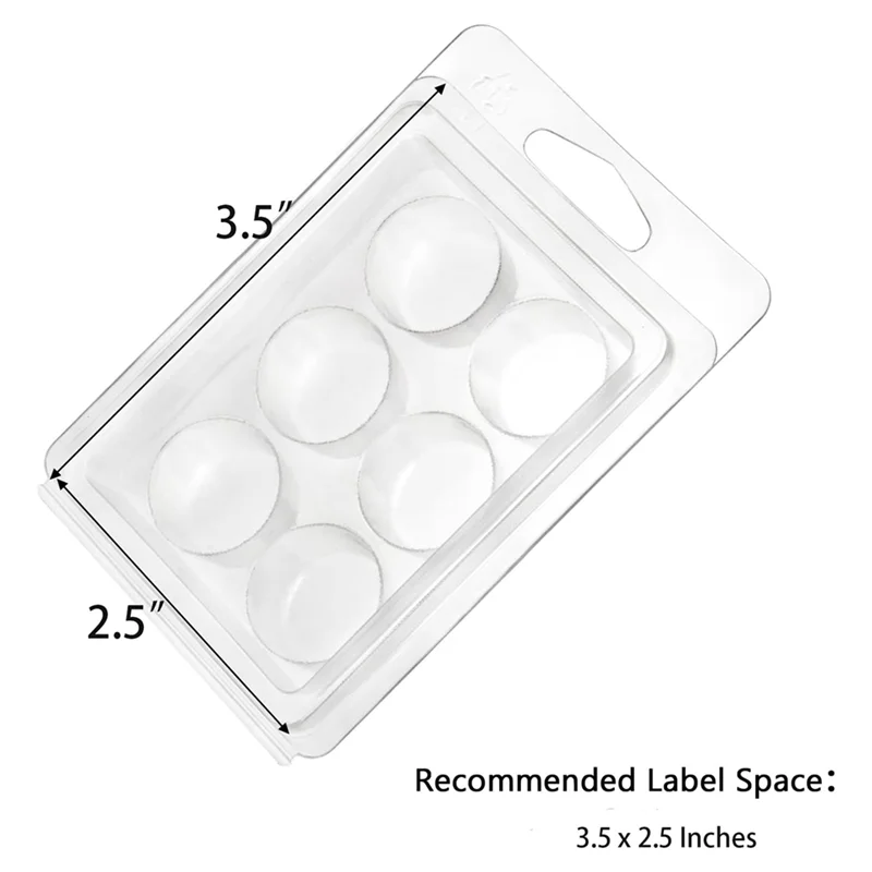 A26F-100 حزمة قالب صدفي تذوب الشمع 6-تجويف Clearmold حاوية تذوب الشمع البلاستيكية الفارغة لتقوم بها بنفسك تذوب الشمع والقلب والجولة #6