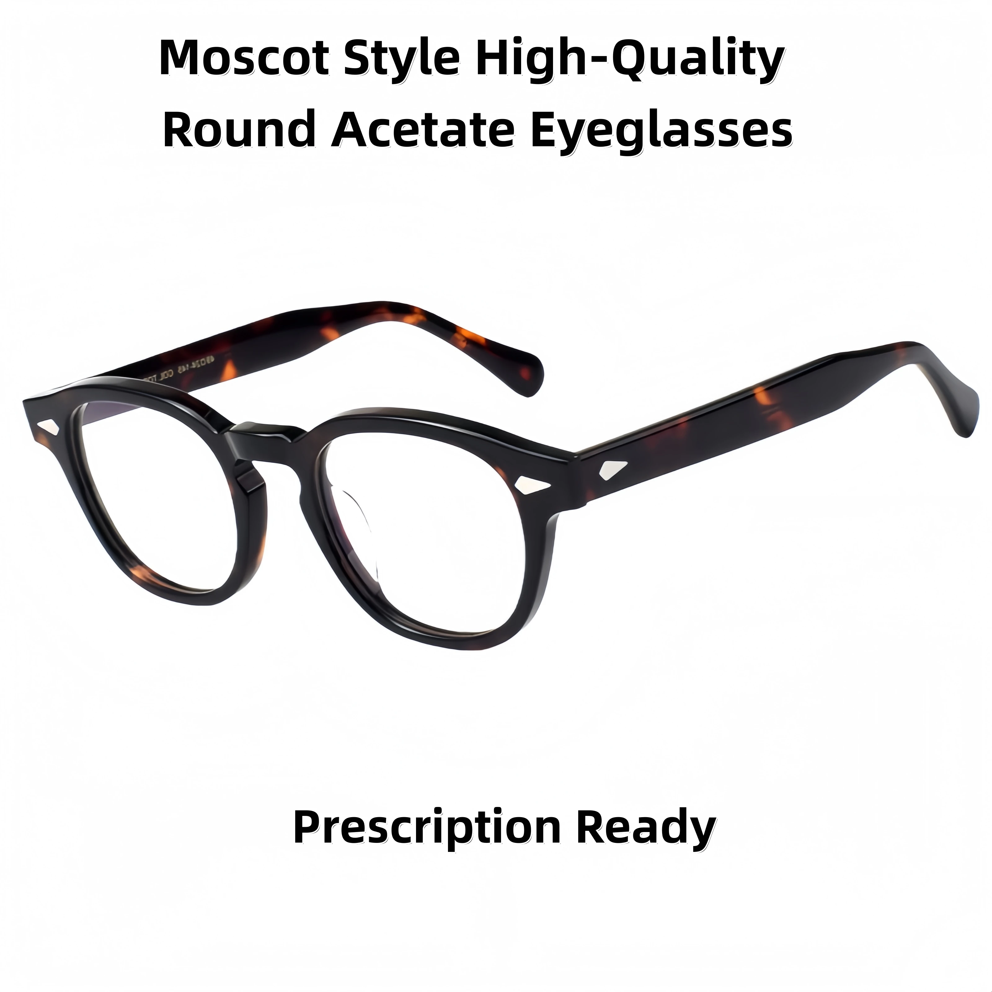 

MOSCOT Inspired 3001 Viral Round Acetate Glasses for Men & Women Celebrity Style ,Prescription & Blue Light Filter Readers Ready