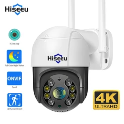 Hiseeu 8MP 4K PTZ Wifi Camera 5x Digital Zoom Ai Human Detect Auto Tracking ONVIF Wireless Outdoor Surveillance Camera iCSee App
