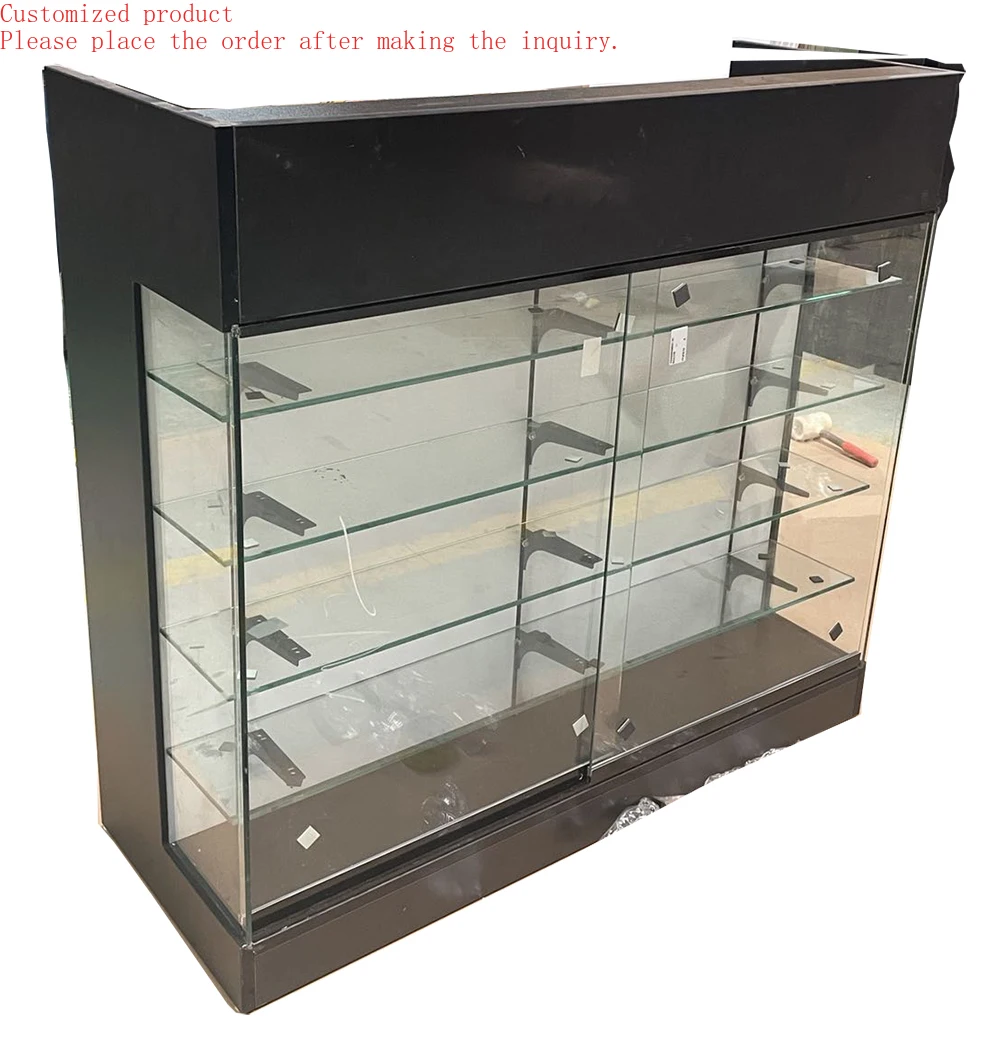 

Custom.2023 High End Mobile Shop Decoration Glass Showcase Mobile Shop Counter Cell Phone Display Glass Cabinet