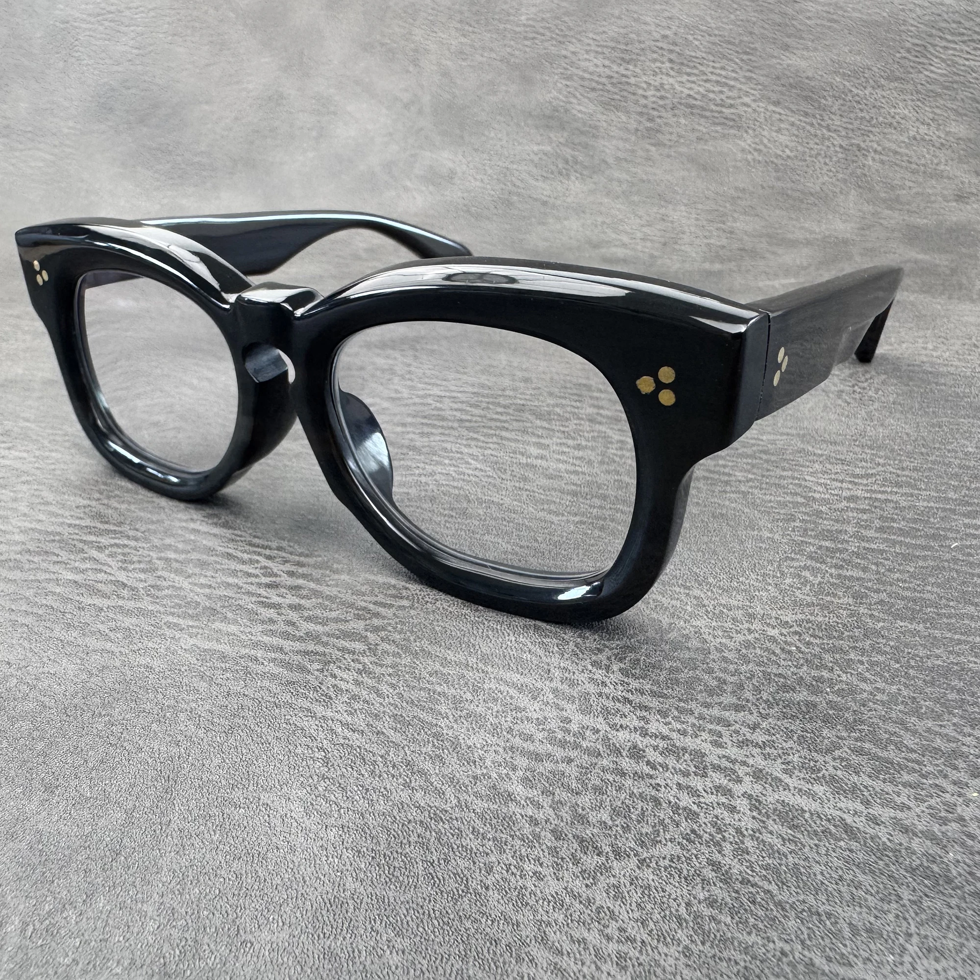 Man Eyeglass Frames Thick Vintage 3 Rivets Unique Handmade Buffalo Horn Retro Reading Eyeglasses Optical Men's Glasses Frame - view 5