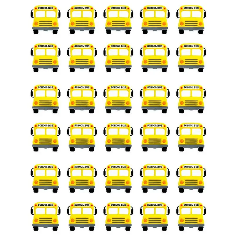 30Pcs Silicone Car Beads Silicone Focal Beads School Bus Shaped Beads Focal Beads For Pens Flat Loose Spacer Beads-[LUCK 9]
