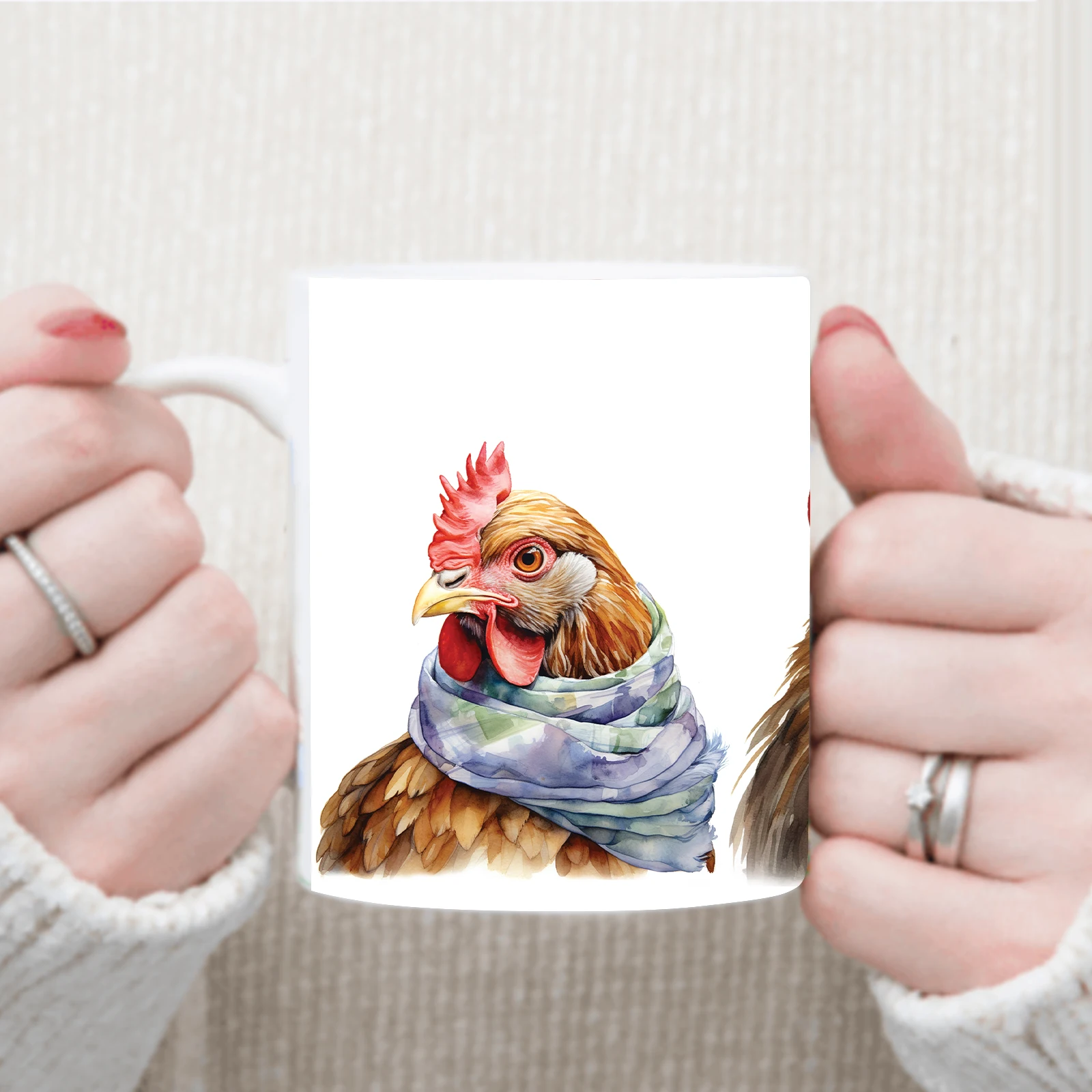 2025 1pc Cute Chick 3d Printed Hot Cocoa Mug 11oz Ceramic Mug Tea Milk Coffee Cup Thanksgiving Day Autumn Easter Gifts