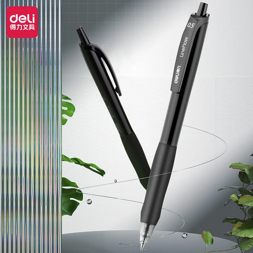 Imagen 2 del producto Deli 4/8 Uds 0,5mm bolígrafo de Gel de tinta negra/roja/azul bolígrafo para firmar material escolar para estudiantes papelería suministros de oficina regalo