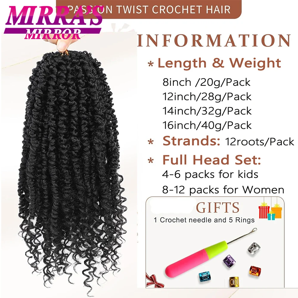 Passion Twist Crochet Hair Pre-twisted Short Passion Twist Hair Pre Looped Curly Passion Twists Synthetic Braids Hair Extension