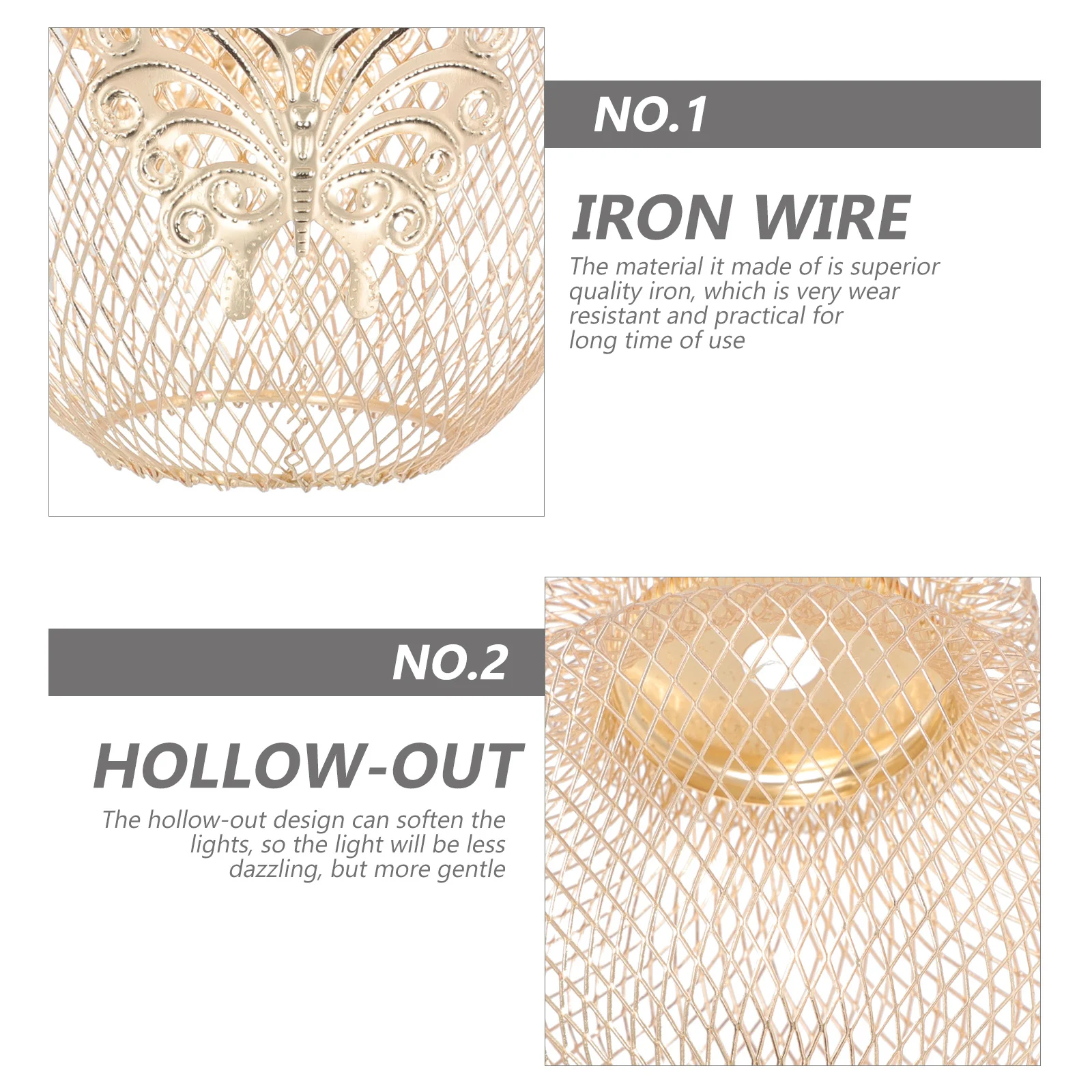 

Golden Lampshade Form Lampshades Metal Floral Hanging Pendant Delicate Light Cover Iron Bulb