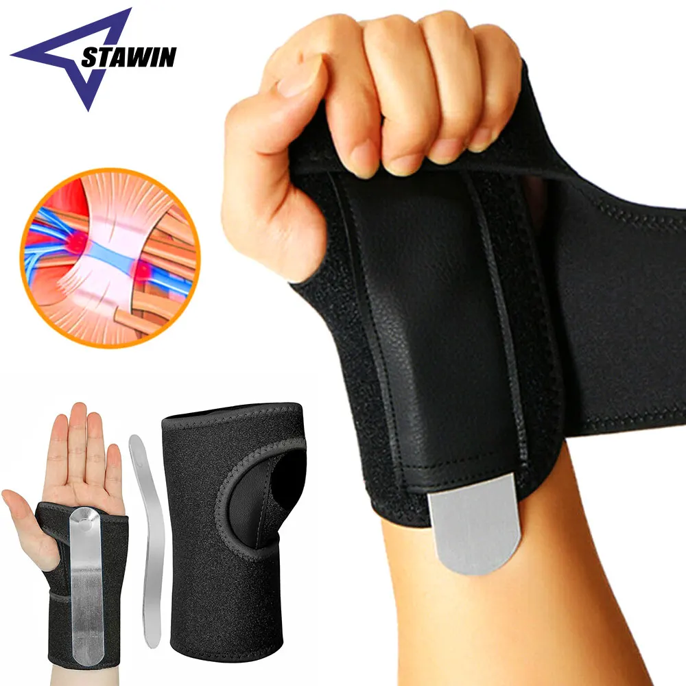 Carpal Tunnel Wrist Brace with Metal Splint for Women & Men, Adjustable Wrist Support Stabilizer for Hand Tendonitis, Arthritis