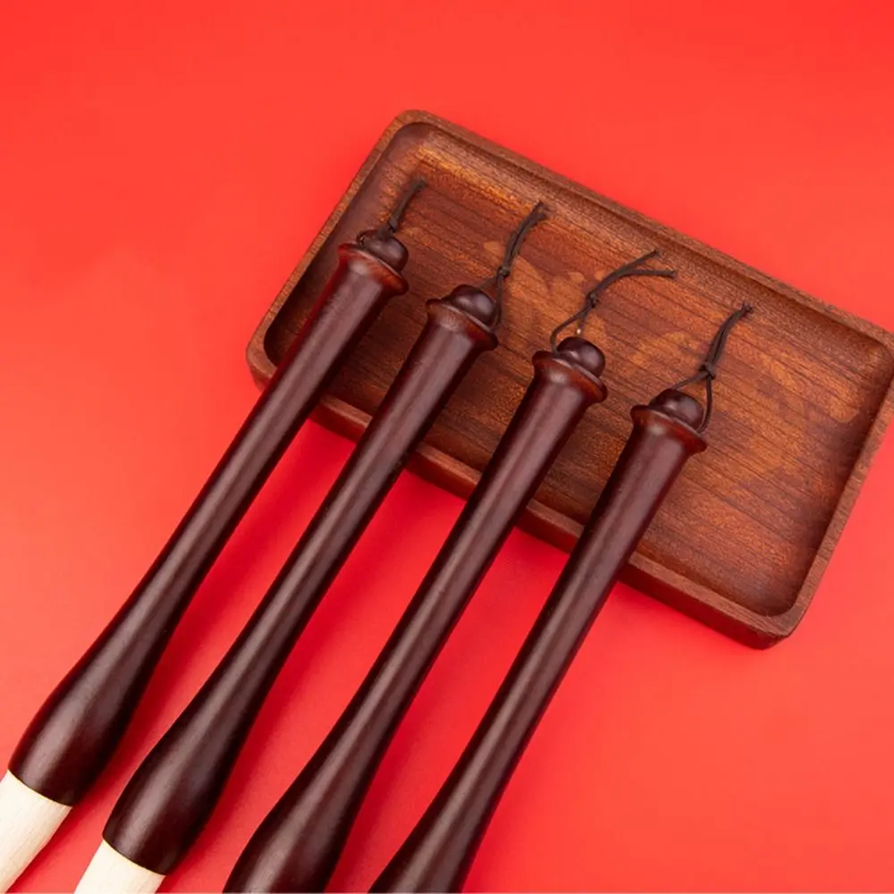

Large Size Chinese Couplets Calligraphy Brush with Lanyard Solid Wood Pen Holder Woolen Hair Brush Pen Hopper-shaped