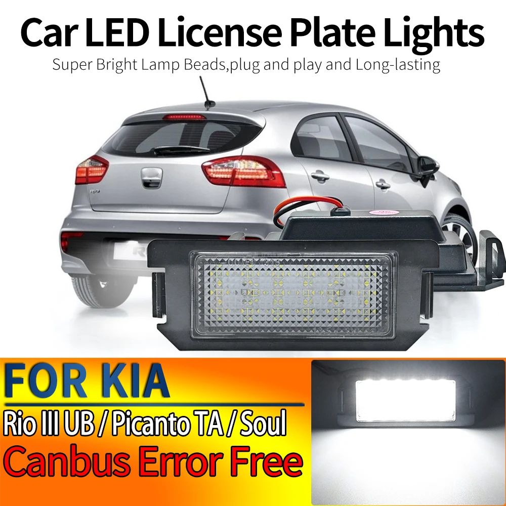 2 Stück passend für Kia Rio III UB Picanto TA 2011-2021 Soul II PS 2014-2019 Soul AM Auto LED Nummernschildbeleuchtung Plug and Play