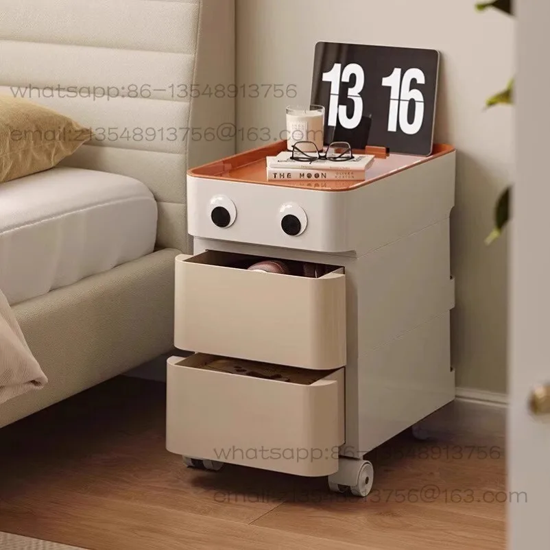 Movable Sofa Side Table Coffee Table Side Cabinet Modern Simple Snack Trolley Living Room Round Small Apartment Bedside Table