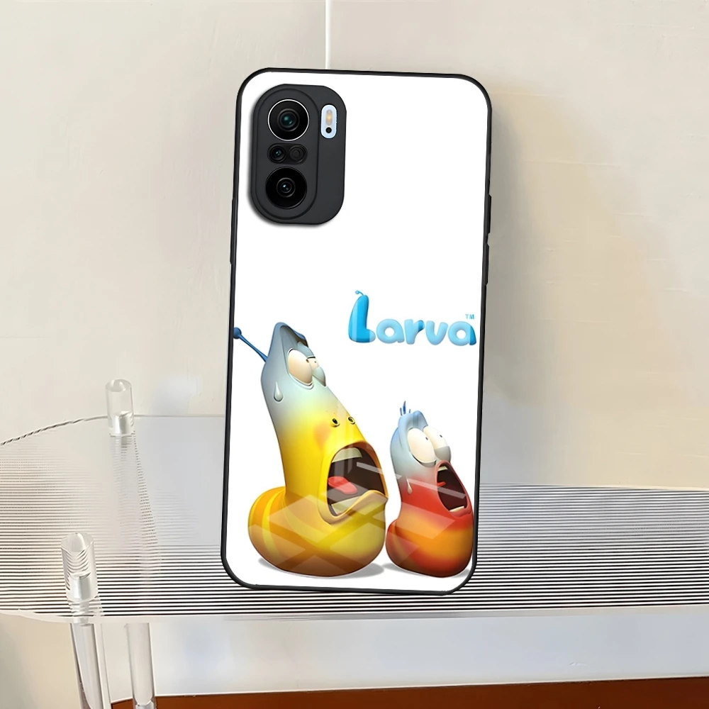 Funny Larva Animation Phone Case For Redmi 13 12 13c 12c Note 13 Pro Plus 11 12 Pro 10 12s 11s Tempered Glass Back Cover