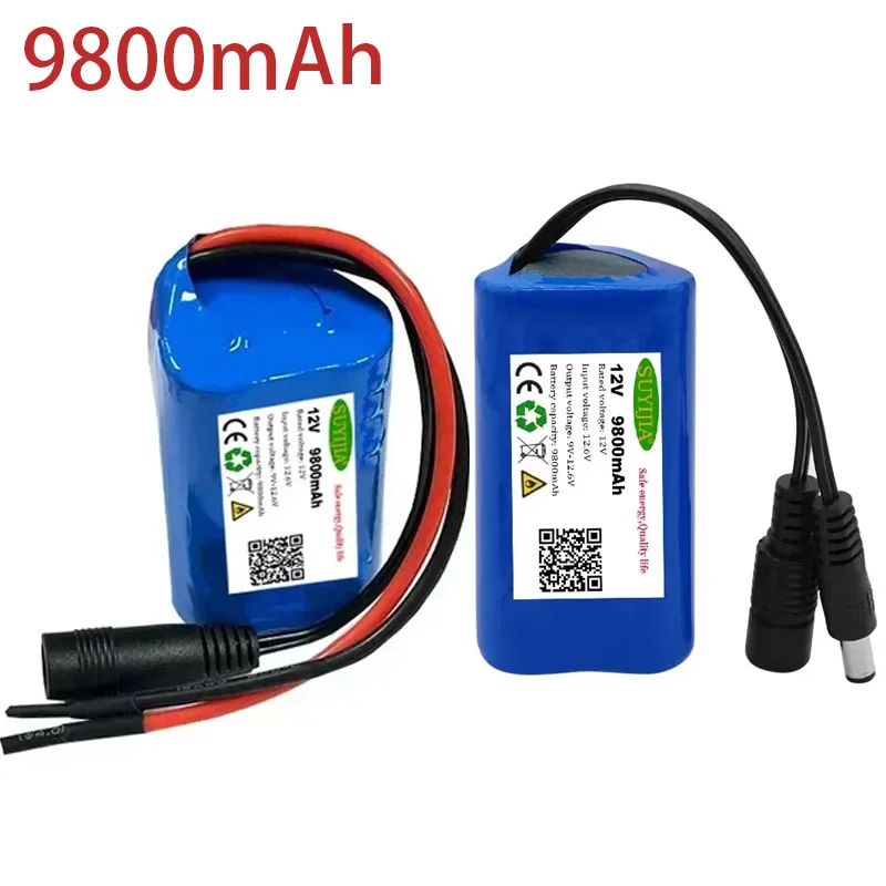 

18650 9800mAh 12V Battery 3S1P 18650 Lithium-ion Battery Pack with BMS for Backup Power Supply CCTV Cameras 12.6V Charher