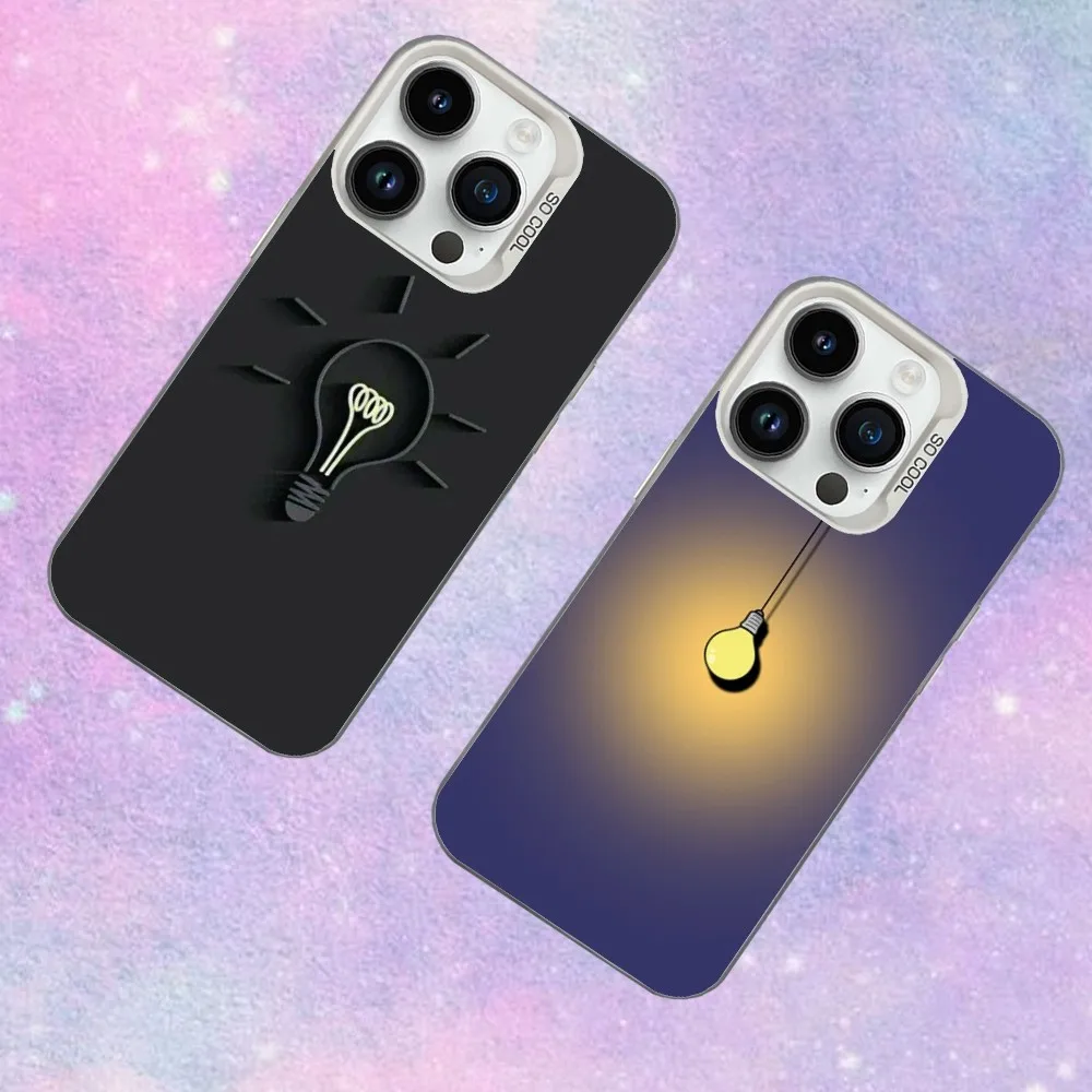 

Light Bulbs Phone Case For iPhone 16,15,14,13,12,11,Mini,Pro,SE,MAX White Matte Shockproof Cover