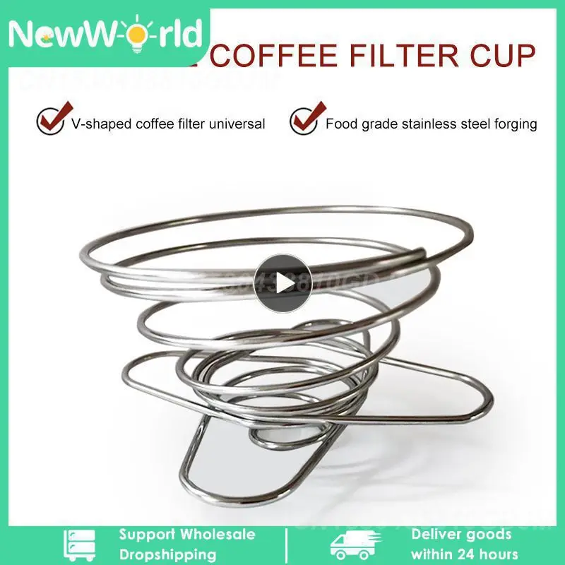 Espresso Coffee Filter Net Foldable Coffee Dripper Filter Cup Holder Drip Coffee Maker Refillable Spring Style Brewer