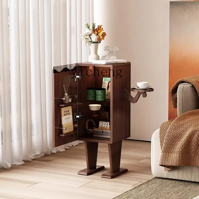 H3-19 creative solid wood sofa side cabinet, waist edge, living room storage cabinet, bedroom bedside locker