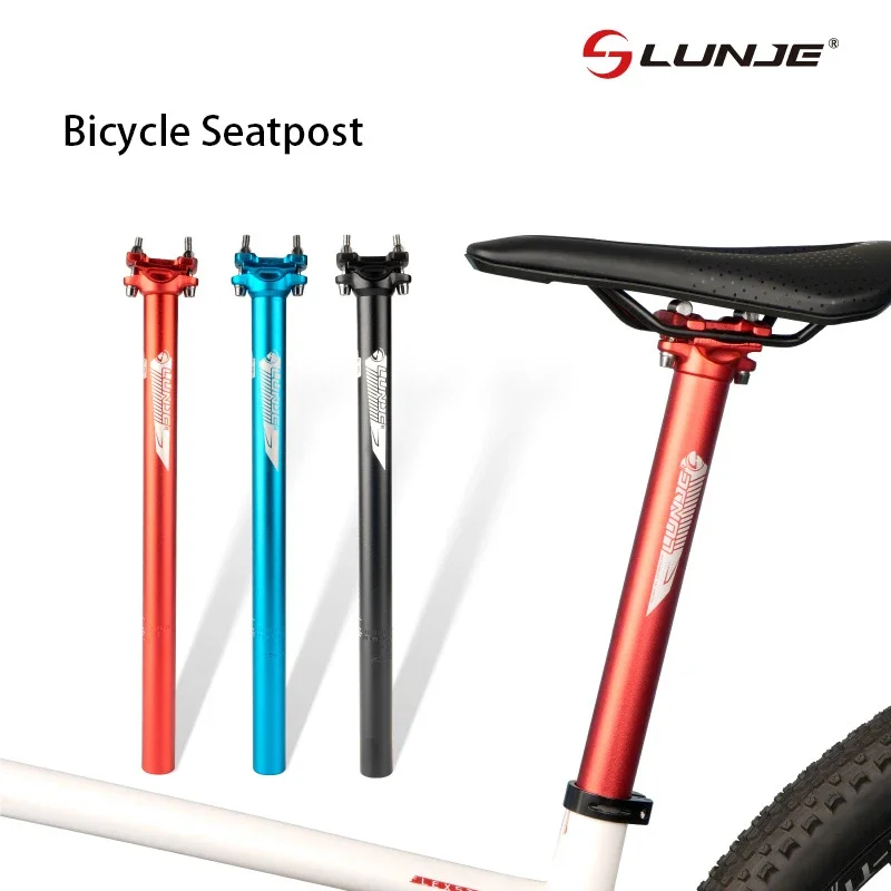 Bicycle Seatpost Mountain Bike Seat Tube 27.2/30.9/31.6*400mm Road Bicycle Aluminum Alloy Extended Double Nail Bike Parts