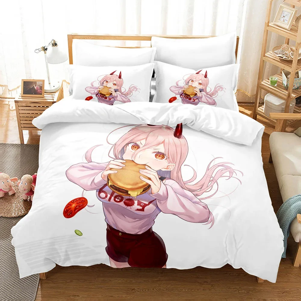 

Anime Chainsaw Man Makima 2/3pcs Bedding Set Boys Girls Twin Queen Size Duvet Cover Pillowcase Bed Kids Adult Home Textile