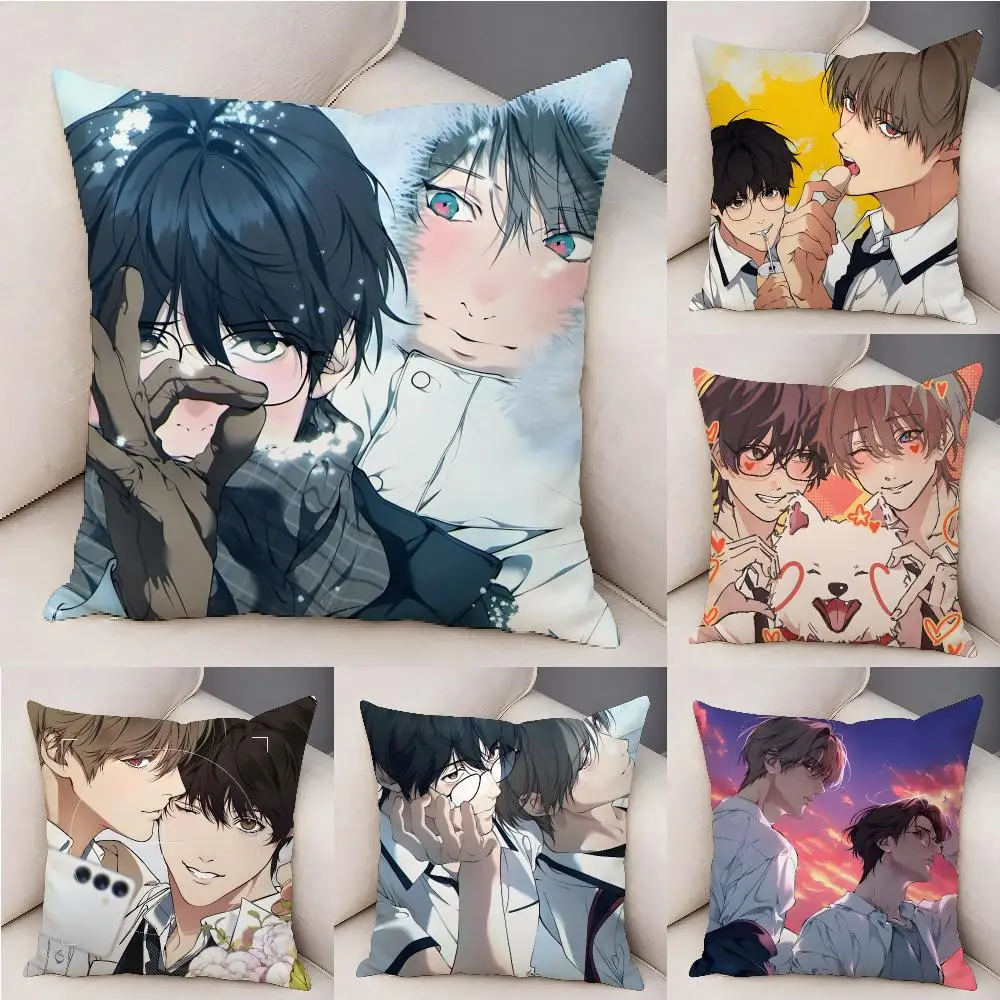 Anime Novel L-lost In The C-Cloud Cushion Cover Plush Decorative Pillow Case With Hidden Zipper Fashion Room Decor For Home