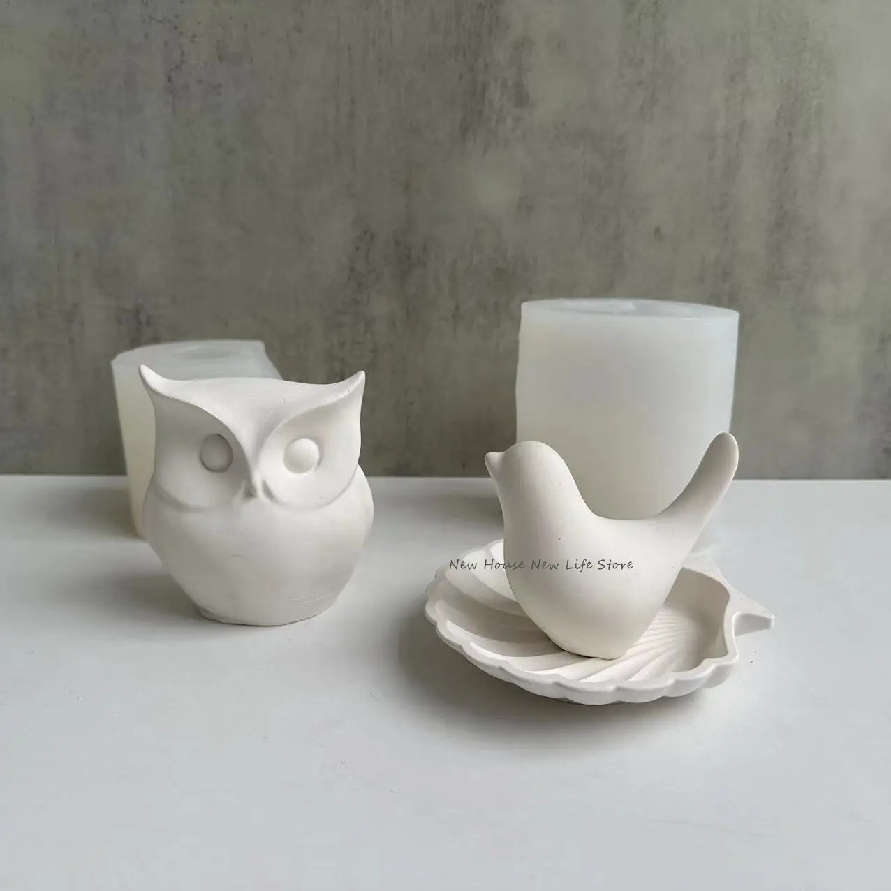 Bird Owl Simple Candle Silicone Mold Homemade Ice Tray Aromatherapy Gypsum Soap Resin Epoxy Mould Home Decor Wedding Souvenir