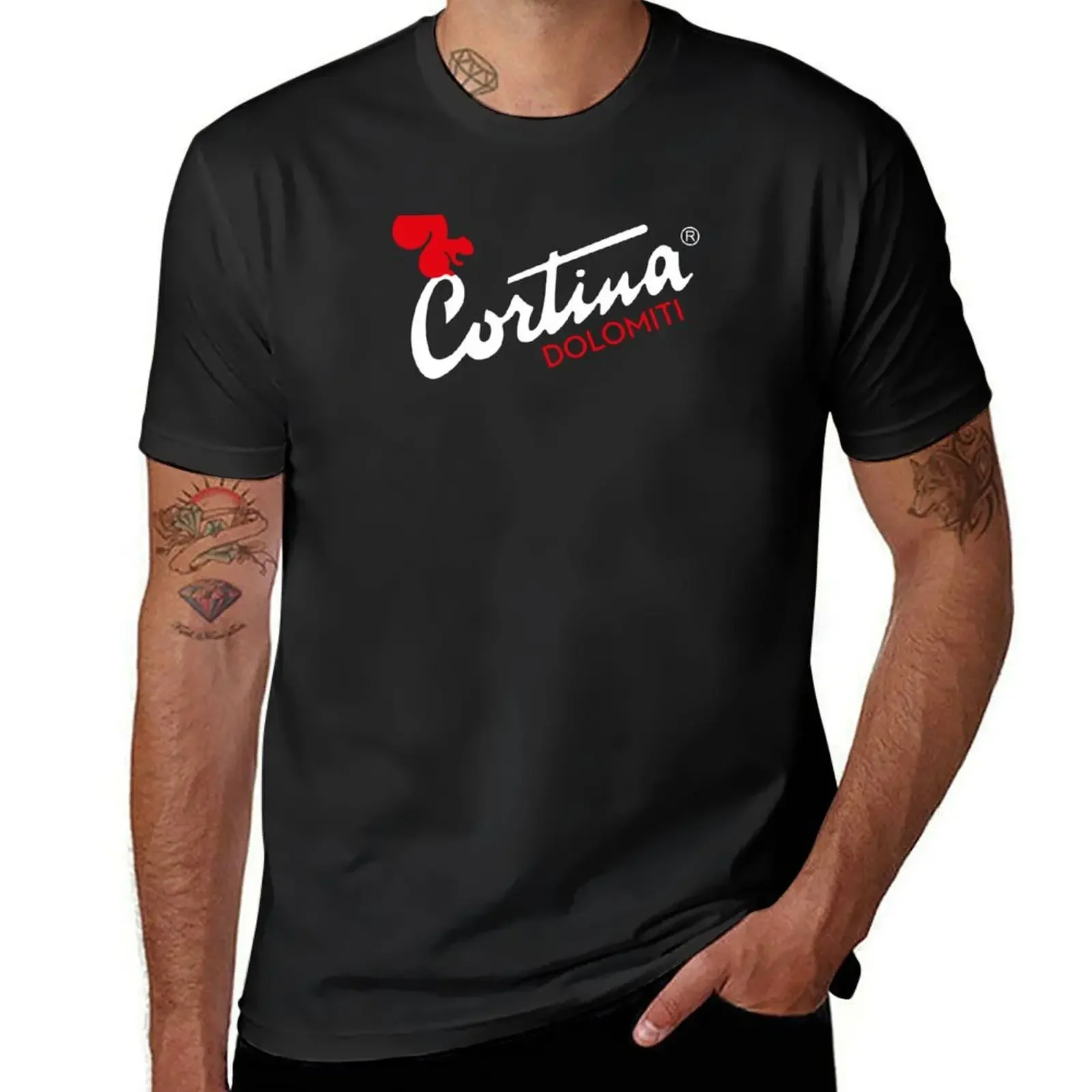 Love Italian Skiing Cortina Dolomiti Italia T-Shirt Blouse shirts graphic graphic tee shirt quick drying Men's clothing