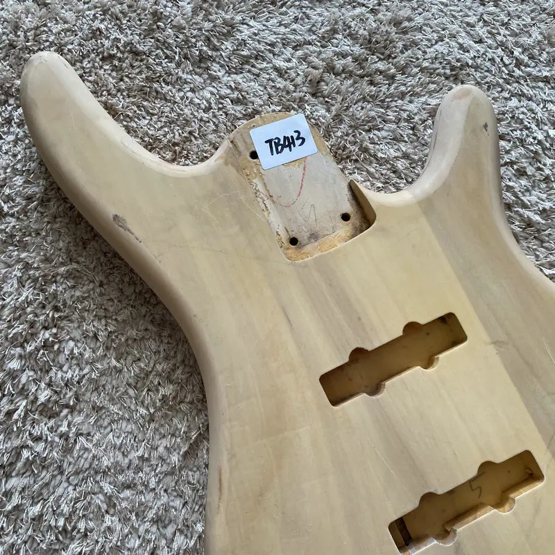 4 Strings Bass Guitar Body Solid Basswood Natural Unfinished Guitar Replacement PartsTB413