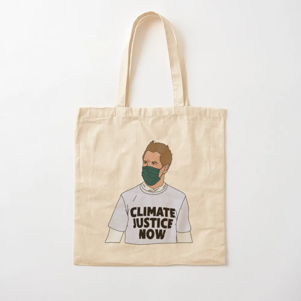 

Sebastian Vettel- Climate Justice Now Tote Bag Big bag women personalized tote bag Canvas Tote