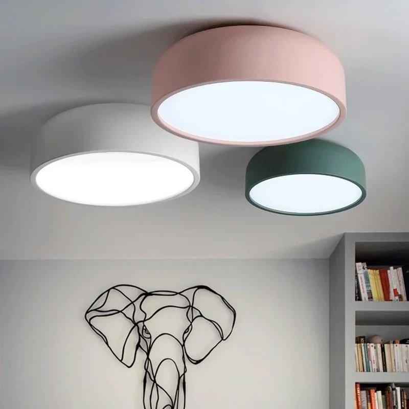 

Nordic Makaron Led Ceiling Light in Round Nordic Makaron Design Shape for Bedroom Living Room Dining Room and Study Room