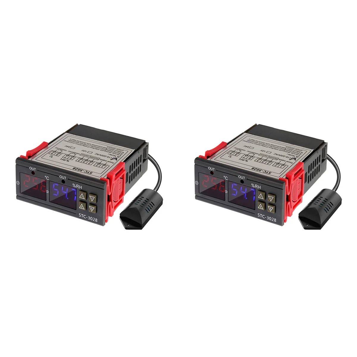 A20M 2X تيار مستمر 12 فولت المزدوج ترموستات رقمي التحكم في درجة الحرارة والرطوبة ميزان الحرارة الرطوبة حاضنة تحكم-3028