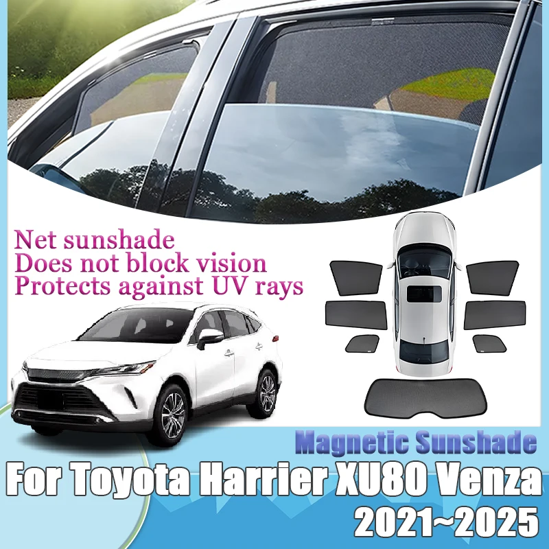

Для Toyota Harrier XU80 2021 ~ 2025 магнитная сетка солнцезащитный козырек для бокового окна солнцезащитные козырьки для конфиденциальности занавеска автоаксессуары