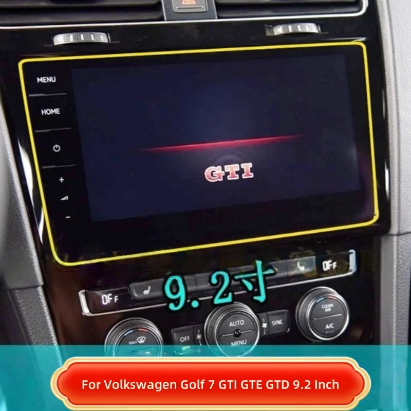 Für Volkswagen Golf7 GTI GTE GTD 9,2 Zoll Gehärtetes Glas displayschutzfolie Auto radio GPS Navigation Innen Zubehör