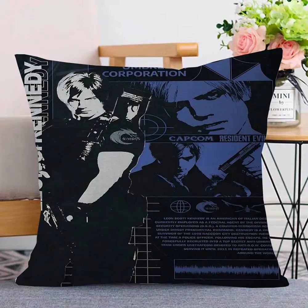 1PC Game R-Resident Evil Cushion Cover Car Throw Pillow Case For Sofa Car Christmas Gift 40x40cm 45x45cm