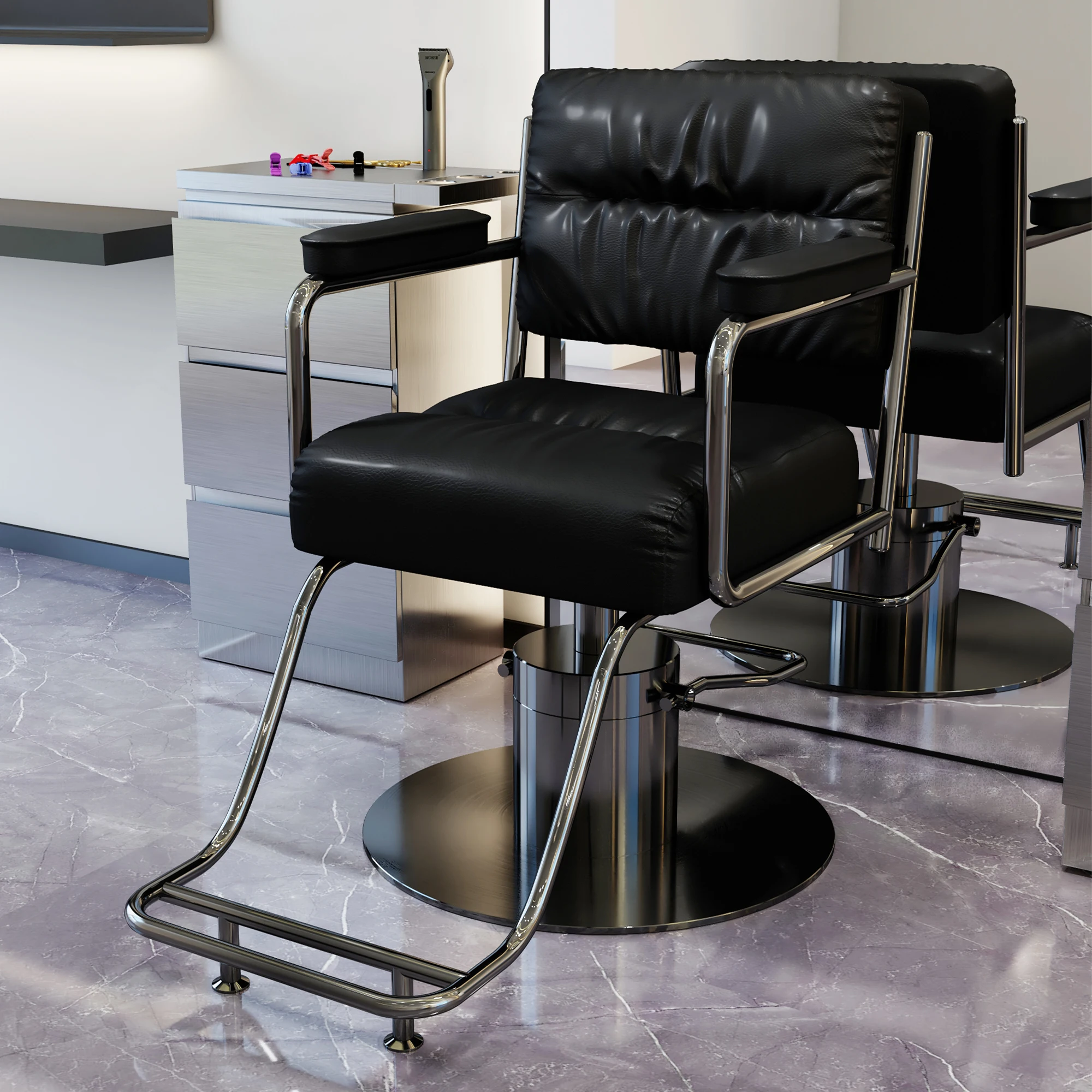 صالون تصفيف الشعر كرسي الحلاق تصفيف الشعر صالون الحلاق كرسي فاخر Cadeira Estetica أثاث صالون الشعر المهني #1