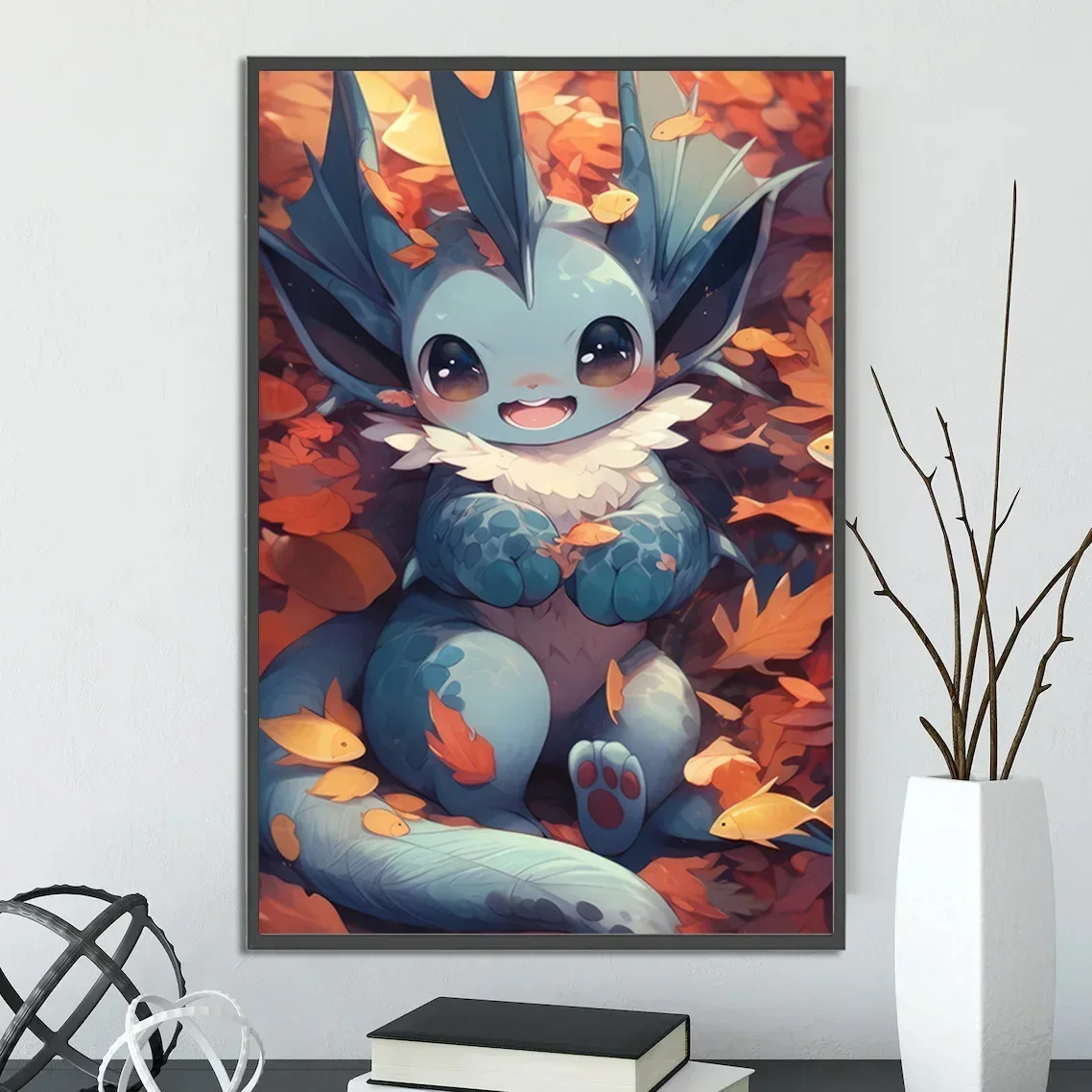 Póster autoadhesivo de Pokémon, decoración moderna de habitación, papel tapiz de Anime japonés, Pikachu, Eevee, periférico, Charizard, regalo para