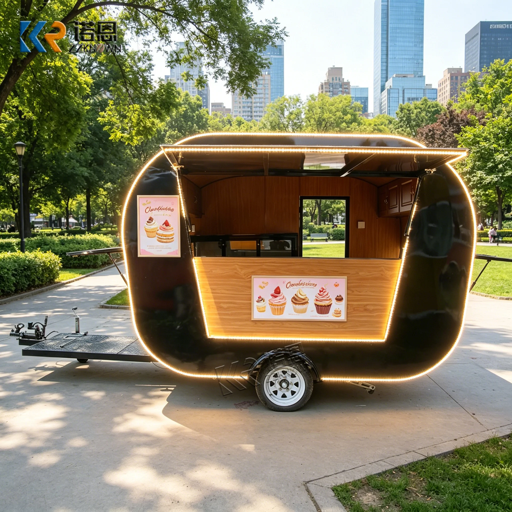 

Mobile Food Truck for Burger Fries & Desserts - Fully Equipped Commercial Catering Trailer Ideal for Food Business