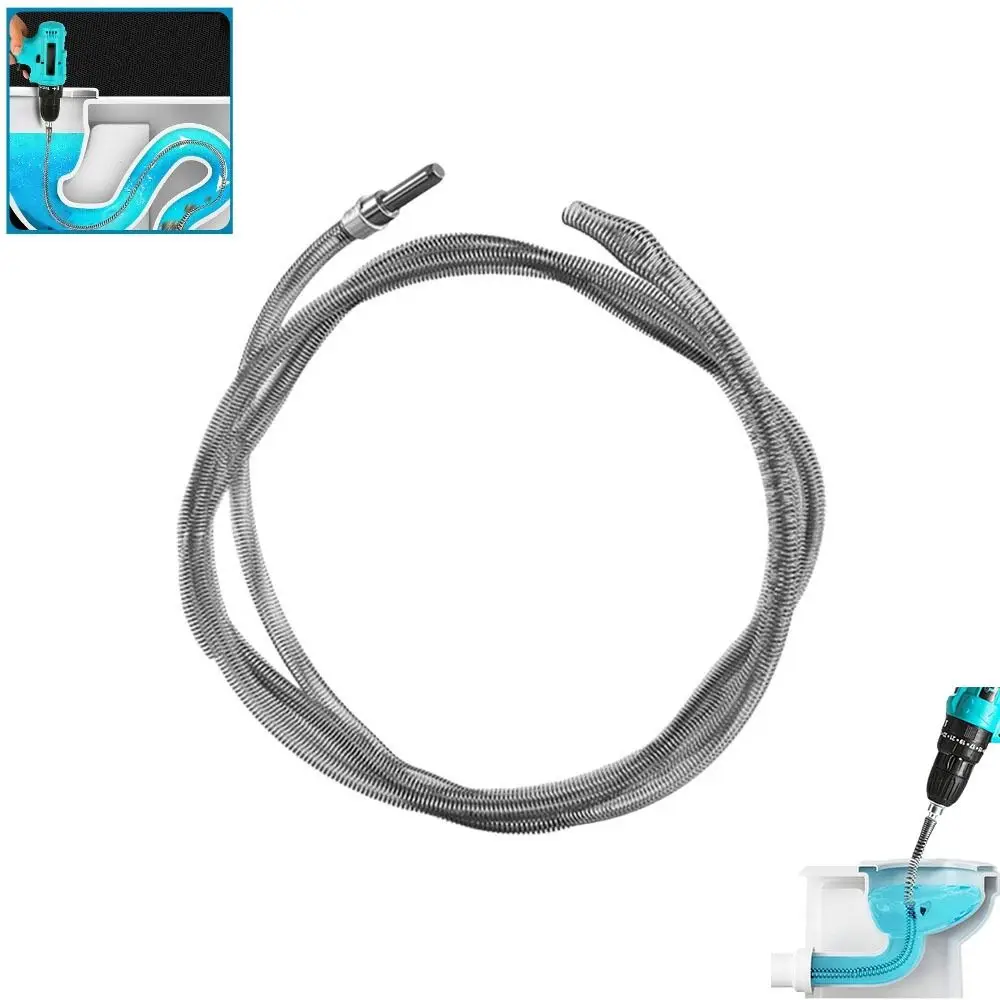 Электрическая дрель 1-5 м, дренажная дноуглубительная пружина, прочная утолщенная пружина, разблокировка канализационных труб, средство для удаления засорения трубопровода