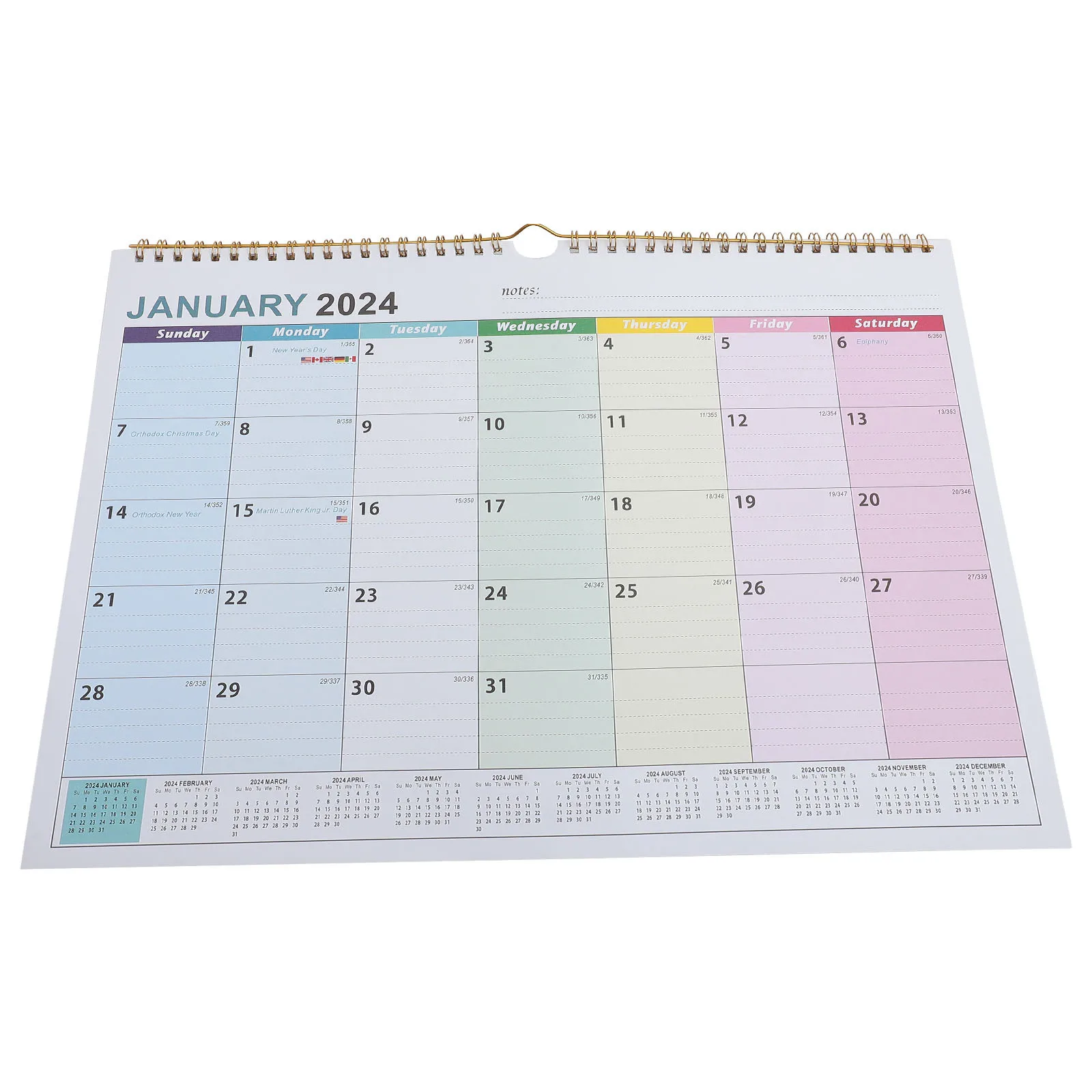 

Large Monthly Wall Calendar Spiral Binding Hanging Calendar for Home Office Daily Schedule Plan 2024 Calendars