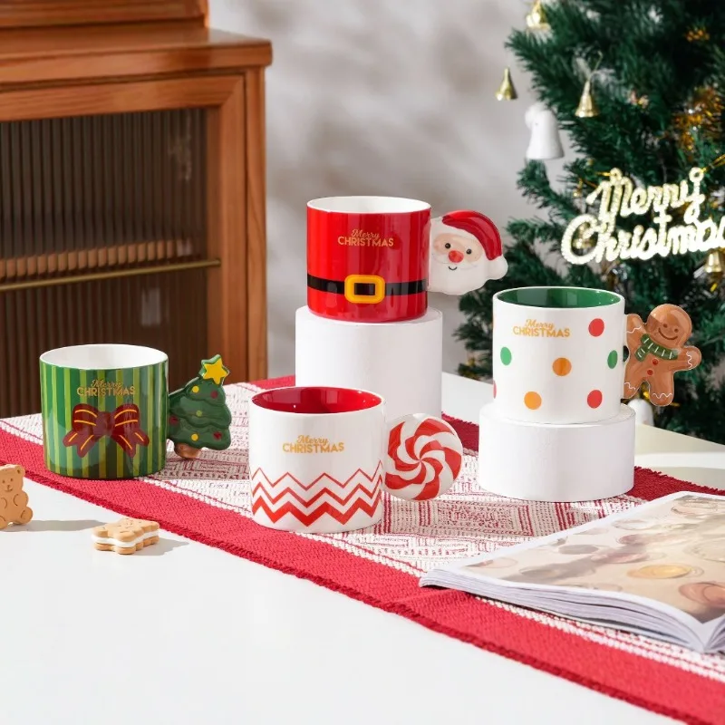 Creative Santa Claus Tree Ceramic Mug Home Breakfast Milk Coffee Cup Christmas Gift 340ml Office Mug Gift Cup Home Decoration