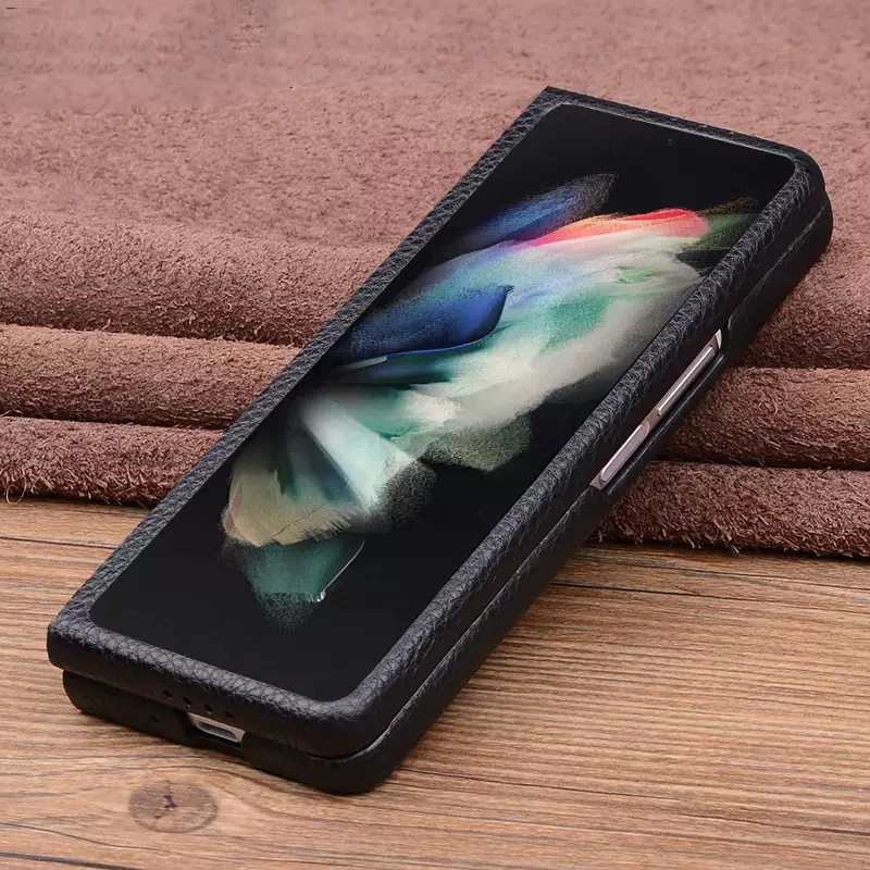 for Samsung Galaxy Z Fold 4 zfold 4 Genuine Leather Case for Galaxy Zfold4 funda skin Luxury Phone Cover Flip bag bags cases