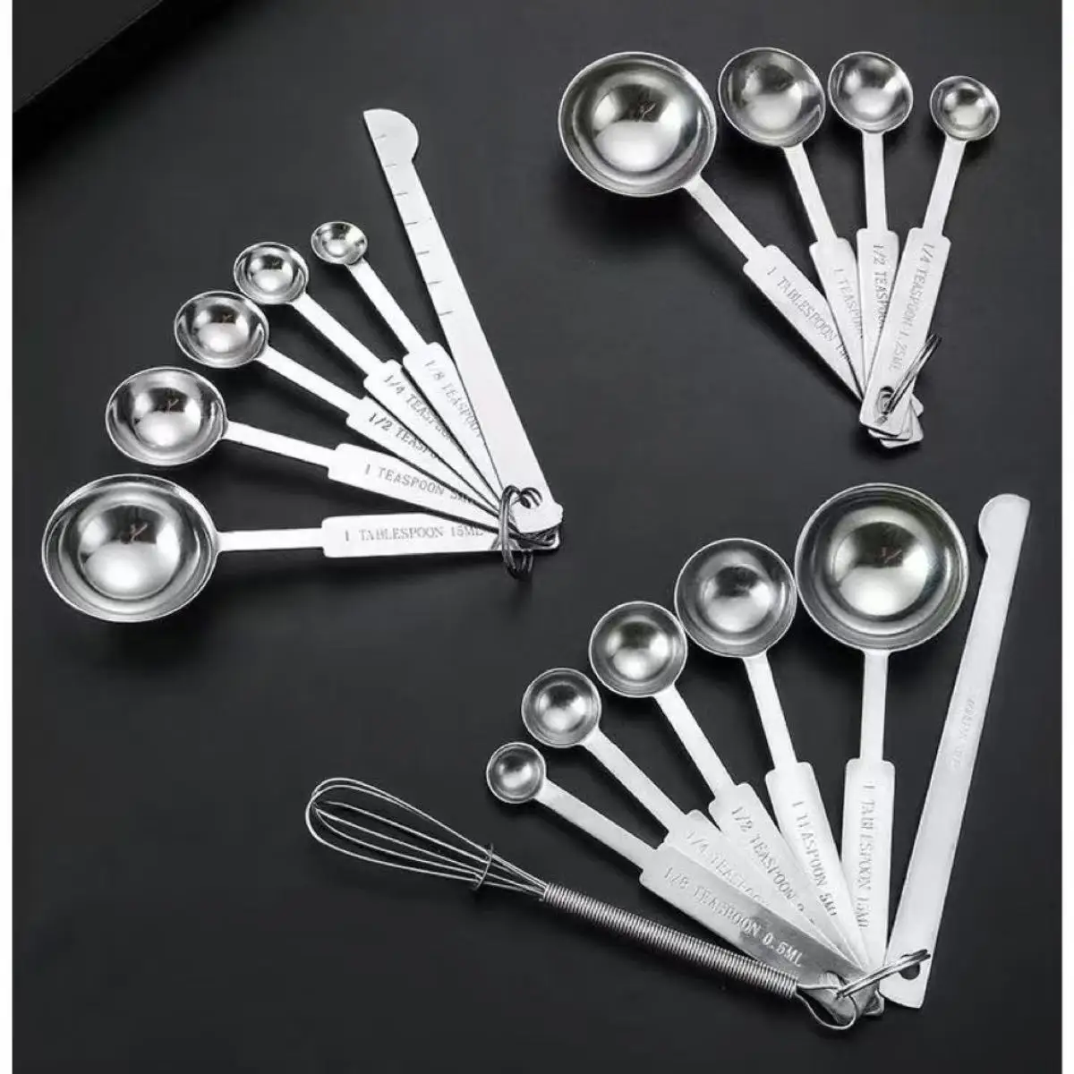 Conjunto de 6 Colheres Medidoras de Aço Inoxidável de Grau Alimentício para Medição Precisa de Açúcar, Café, Especiarias e Ferramentas de Cozinha
