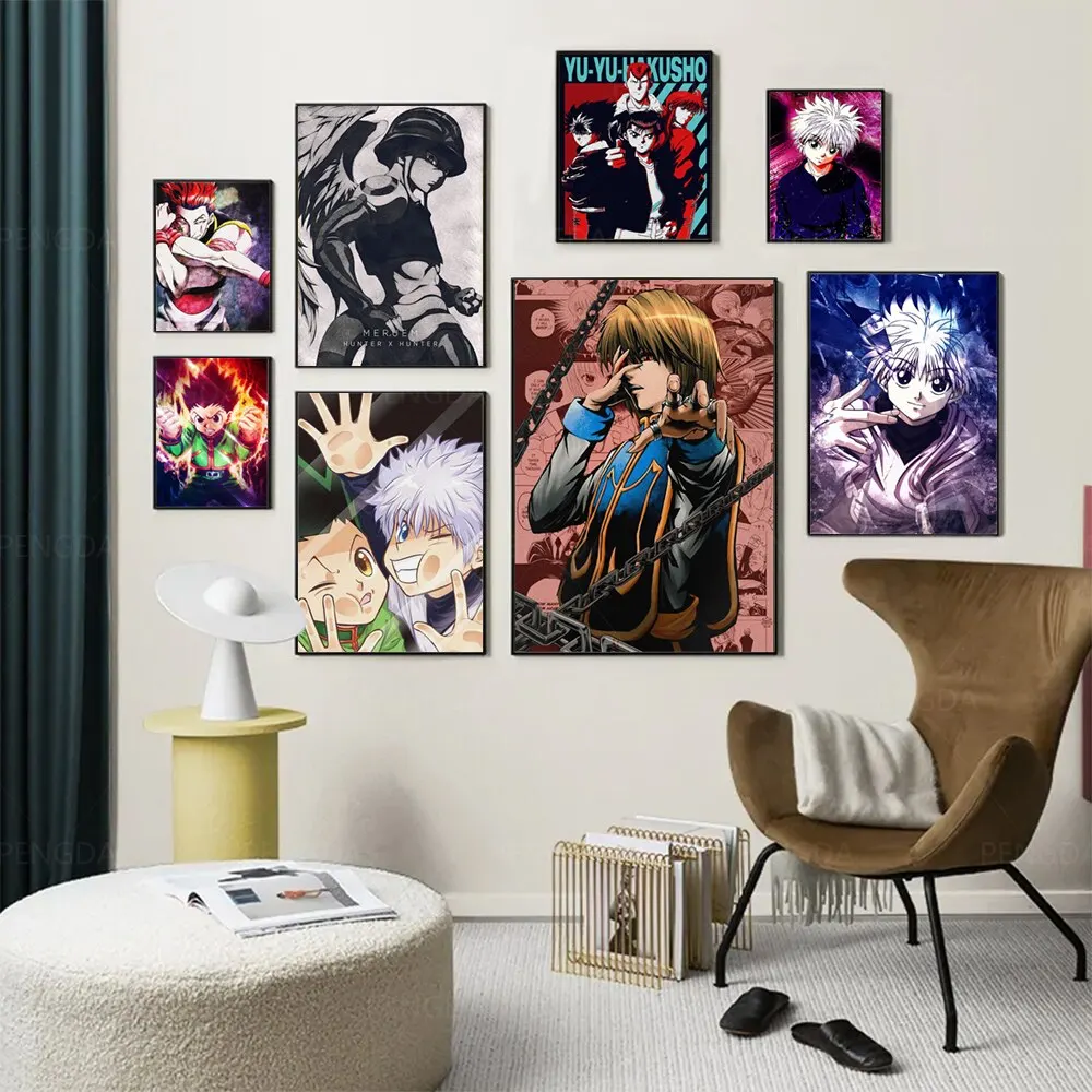 هنتر X هنتر أنيمي الجدار ملصق فني HD قماش يطبع للبنين غرفة ديكور غرفة المعيشة وحدات لوحات بدون إطار