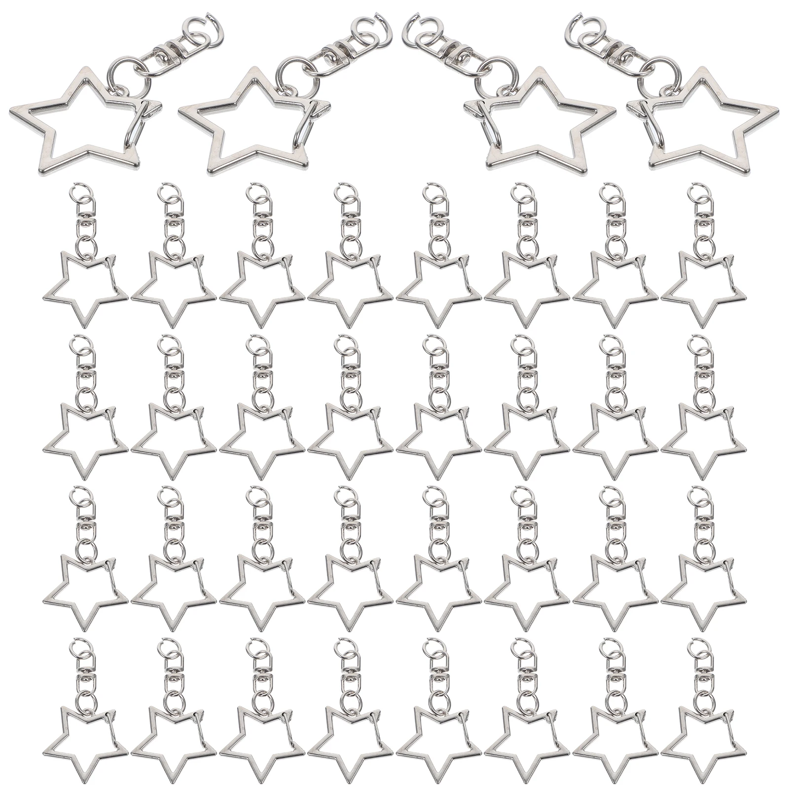 

60 Pcs Pentagram Keychain Metal Swivel Hooks Alloy Clasps Snap Hook for Pendant Craft Projects Lobster Clasp Accessories