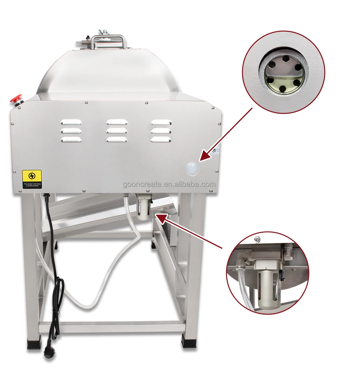 Stainless Steel Tumbler Marinade Container Vacuum Pump Meat Seafood Tumbler Machine Mixer Curing Rolling Kneading Marinator