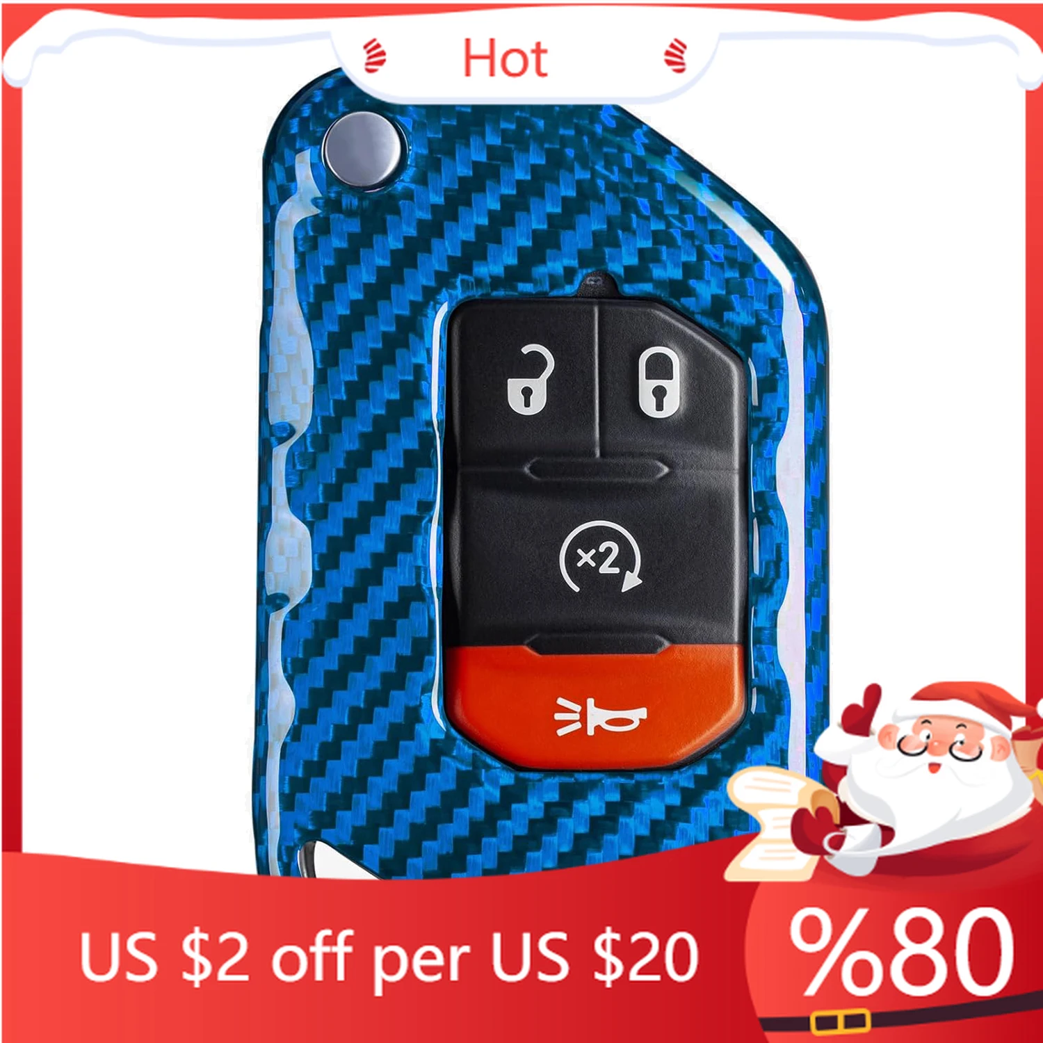 

Hot Carbon Fiber Key Fob Cover Case Protector for Jeep Wrangler JL JLU Rubicon Sahara JLU Gladiator JT Car Key Interior Stickers