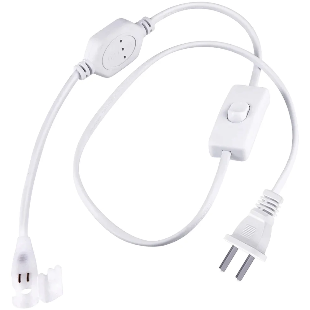 Switched Power Cable for COB LED Strips 220V 110V Input Voltage 10mm Wide Chip on Board Compatible Light Strip Use