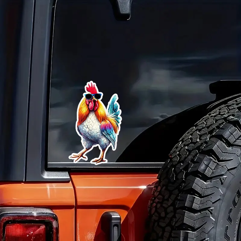 Cool Rooster Waterproof Stickers for Electric Car Computer Home - Durable Vinyl Decals for Laptops Cars Bikes And More HE83