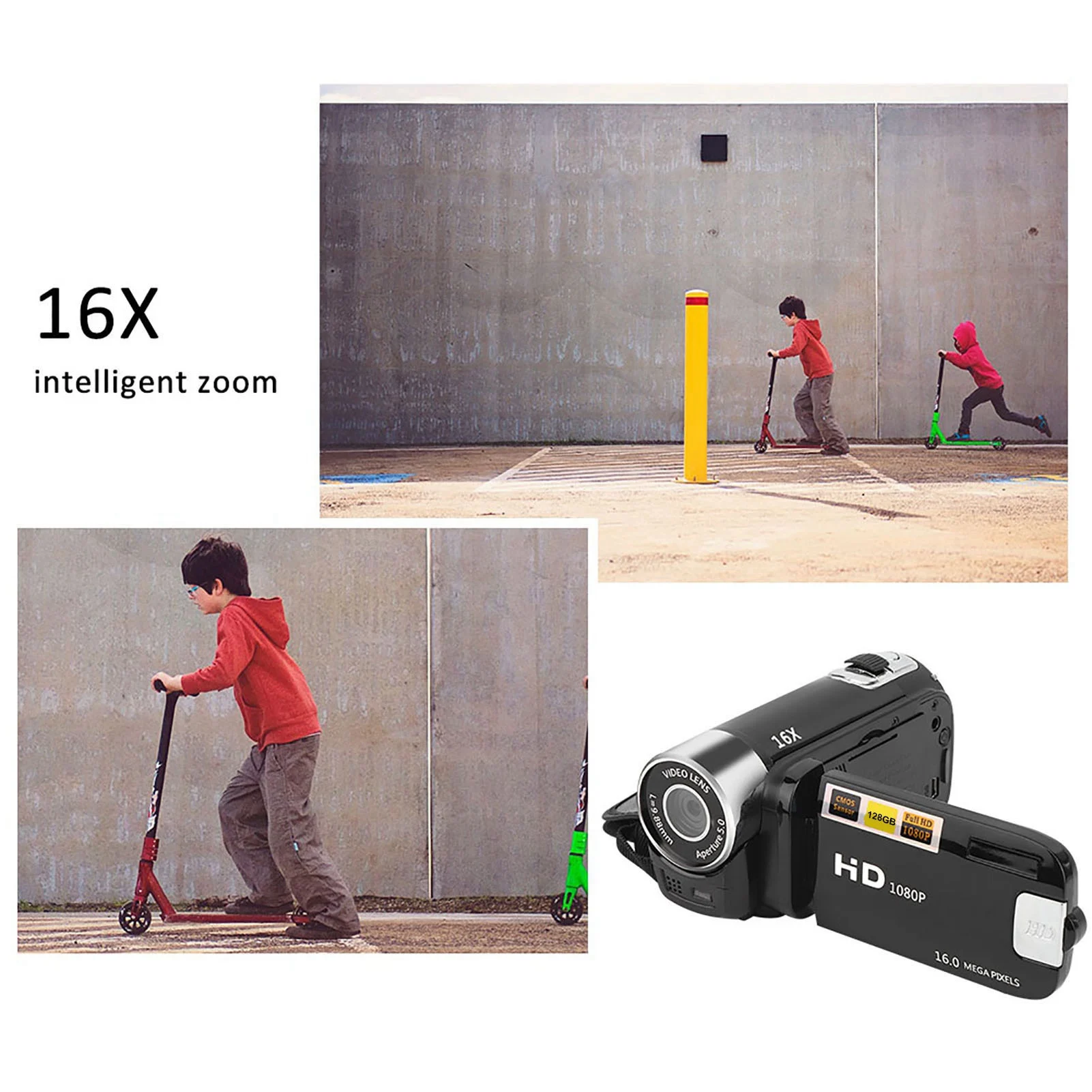 كاميرا فيديو رقمية 0-40 ℃   درجة حرارة العمل الولايات المتحدة التوصيل 110-240 فولت USB إمدادات الطاقة 2.4 بوصة كاميرا فيديو عالية الوضوح للسفر