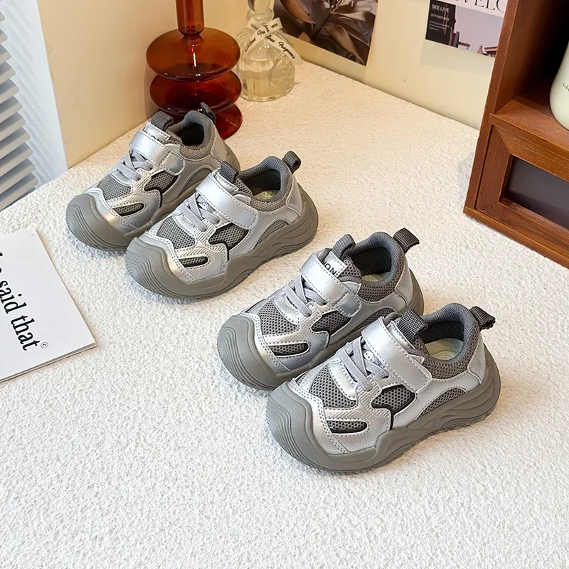 

Kids Running Shoes Soft Bottom Mesh Breathable Children Sneakers Toes Capped 2025 New Students Sports Shoes Comfortable Ins